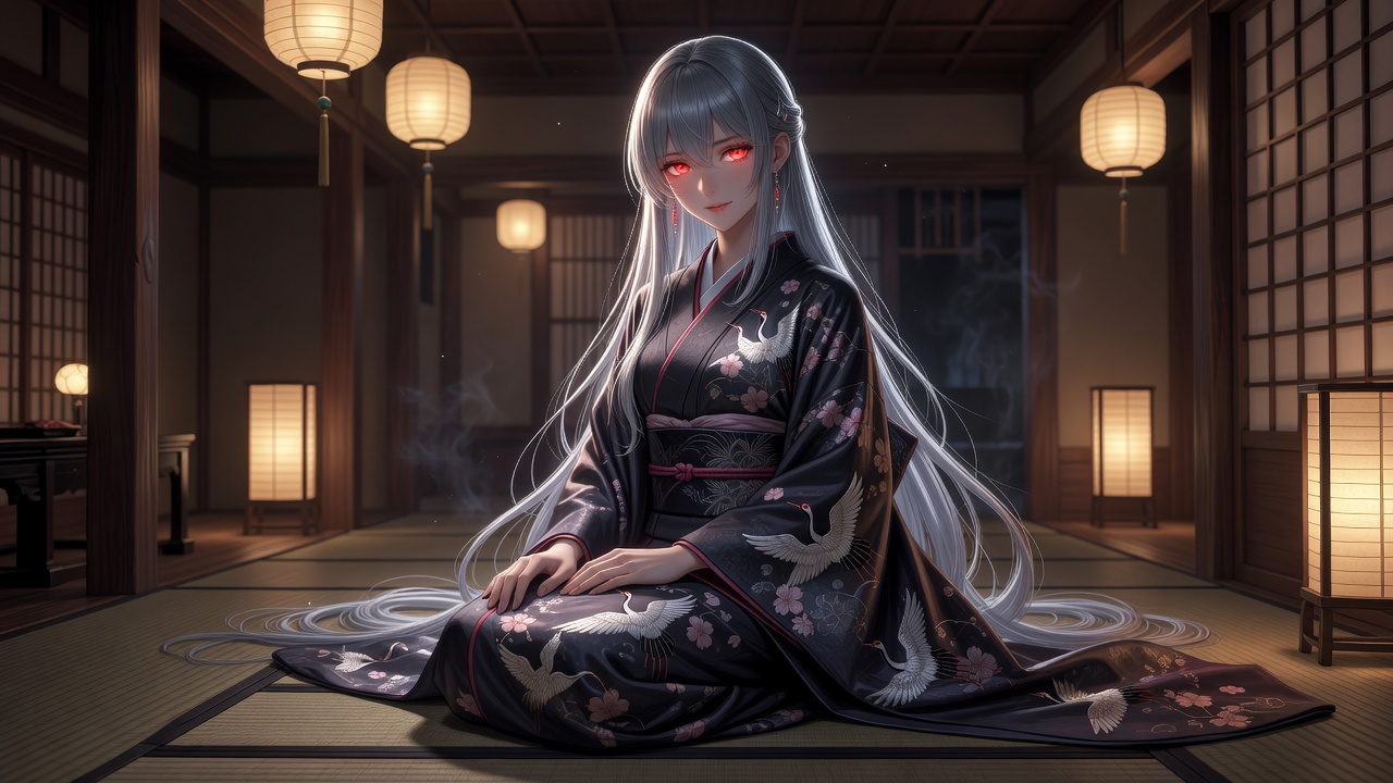 A confident anime-style woman with long flowing pink hair and cat ears wearing a stylish black jacket stands on a neon-lit Tokyo rooftop at dusk, city lights glowing behind her, soft purple and cyan lighting, seductive yet playful expression, highly detailed, cinematic atmosphere, horizontal 16:9 composition